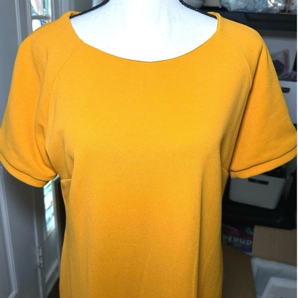 VICI Mustard Yellow Casual Shirt Style Dress Size Large Y2K Boho - Picture 2 of 5